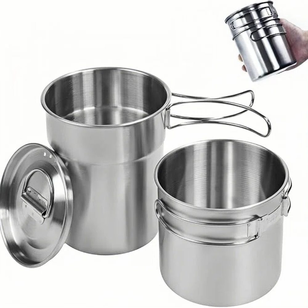 Camping Cooking Full Set - Foldable Camping Cups Mugs Camping Pot