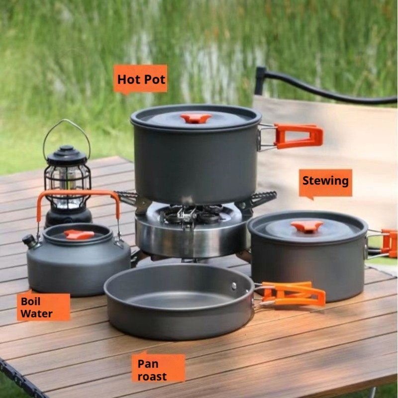 Camping Cooking Pot Large - Portable Large Capacity Pot Convenient Heat-resistant