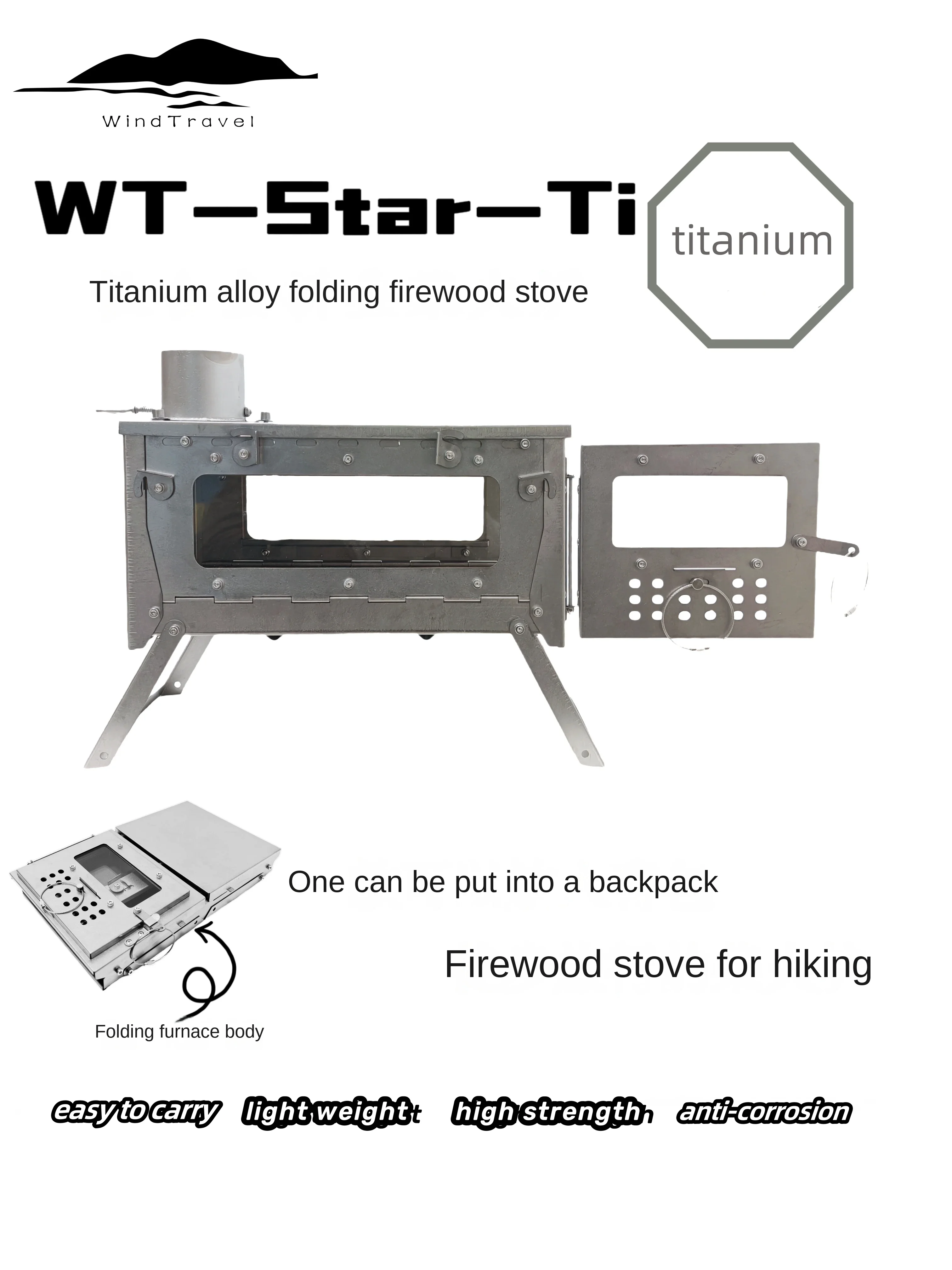 Cooking On Camping Stove - WT Star Ti Titanium Alloy Folding