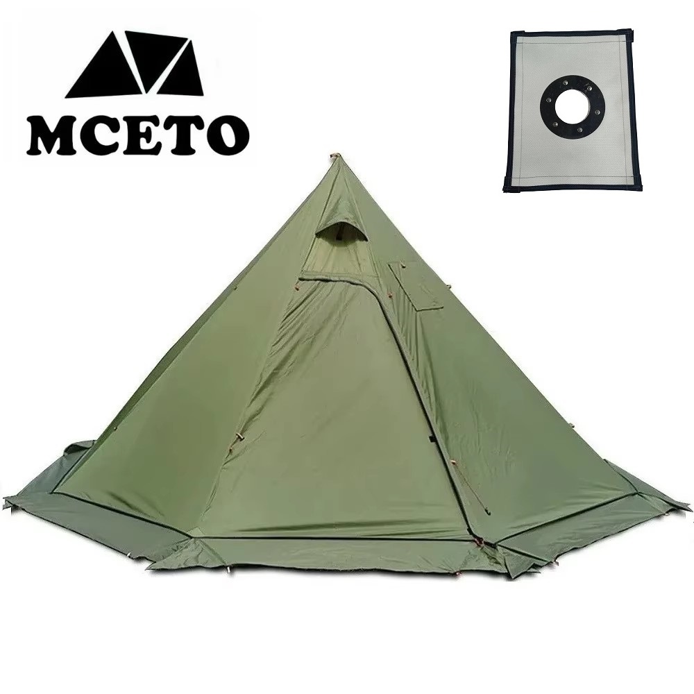 Campfire Cooking In Another World - New Pyramid Tent With Snow Skirt