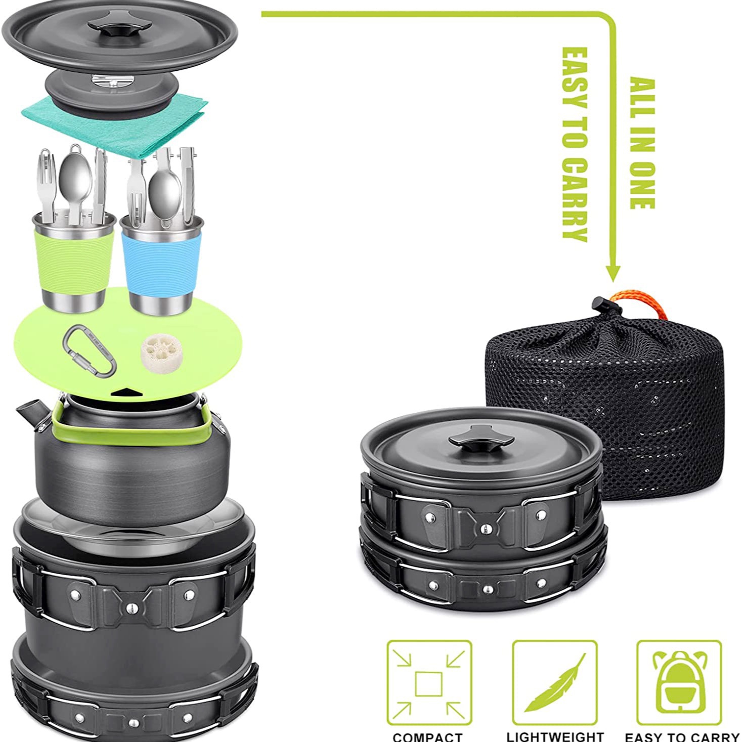 Outdoor Camping Cook Set with  - огляд і ціна Camping Cooking Gear Set