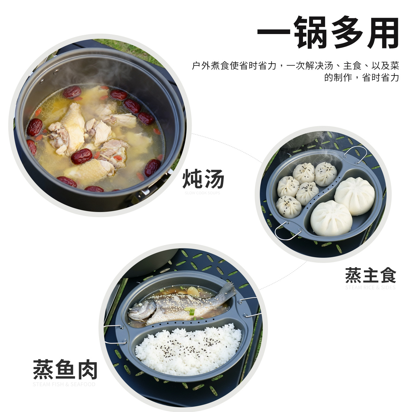 6.5L Large Capacity Mandarin D - огляд і ціна Camping Cooking Pot Large