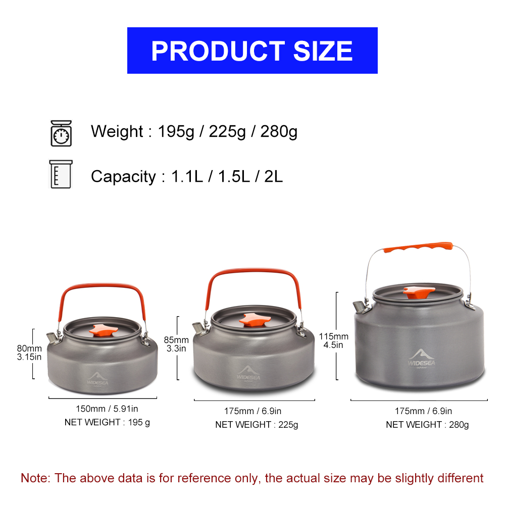 Widesea 1.1L 2L1.5L Camping Wa - огляд і ціна Camping Cooking Full Set