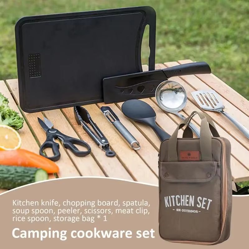 8pcs Camping Kitchen Cookware  - огляд і ціна Camping Cooking Full Set