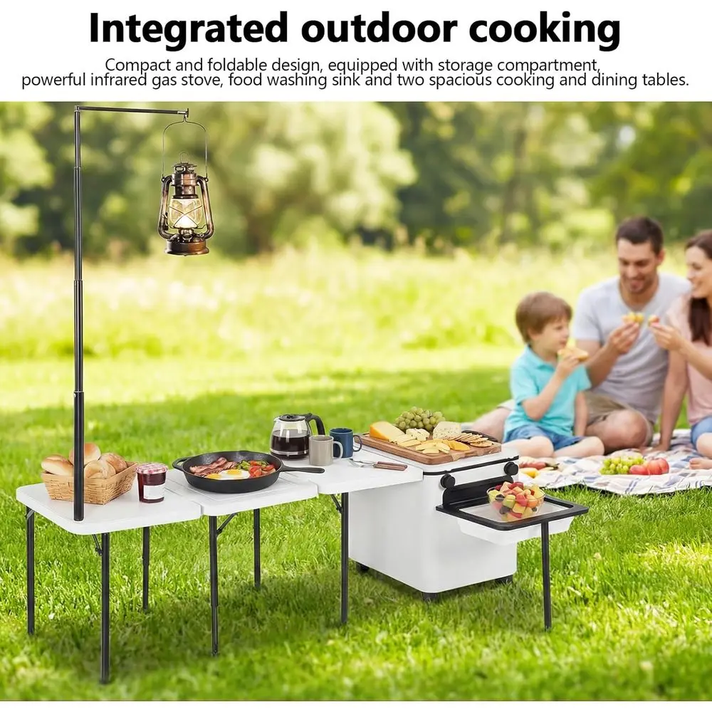 Portable Outdoor BBQ Cart with - огляд і ціна Camping Cooking Light