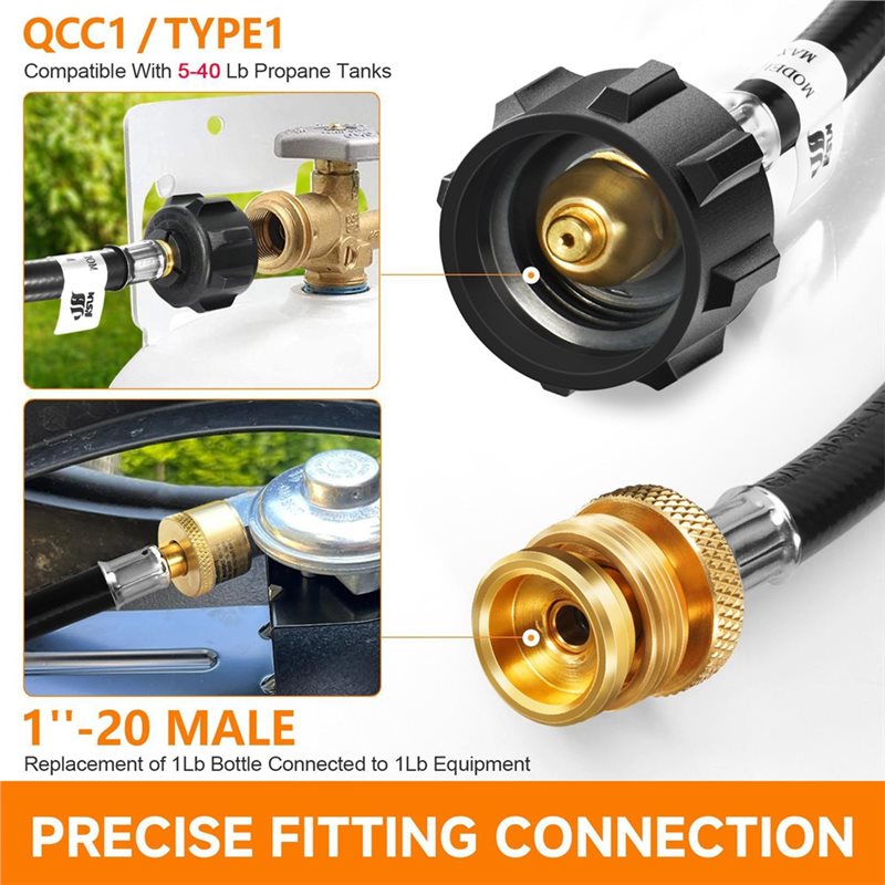 QCC Propane Tanks Adapter Hose - огляд і ціна Camping Cooking Easy