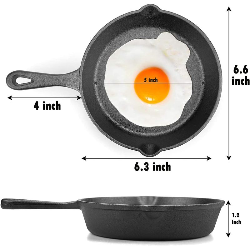 6 Inch Cast Iron Skillet, Fryi - огляд і ціна Camping Cooking Ovens