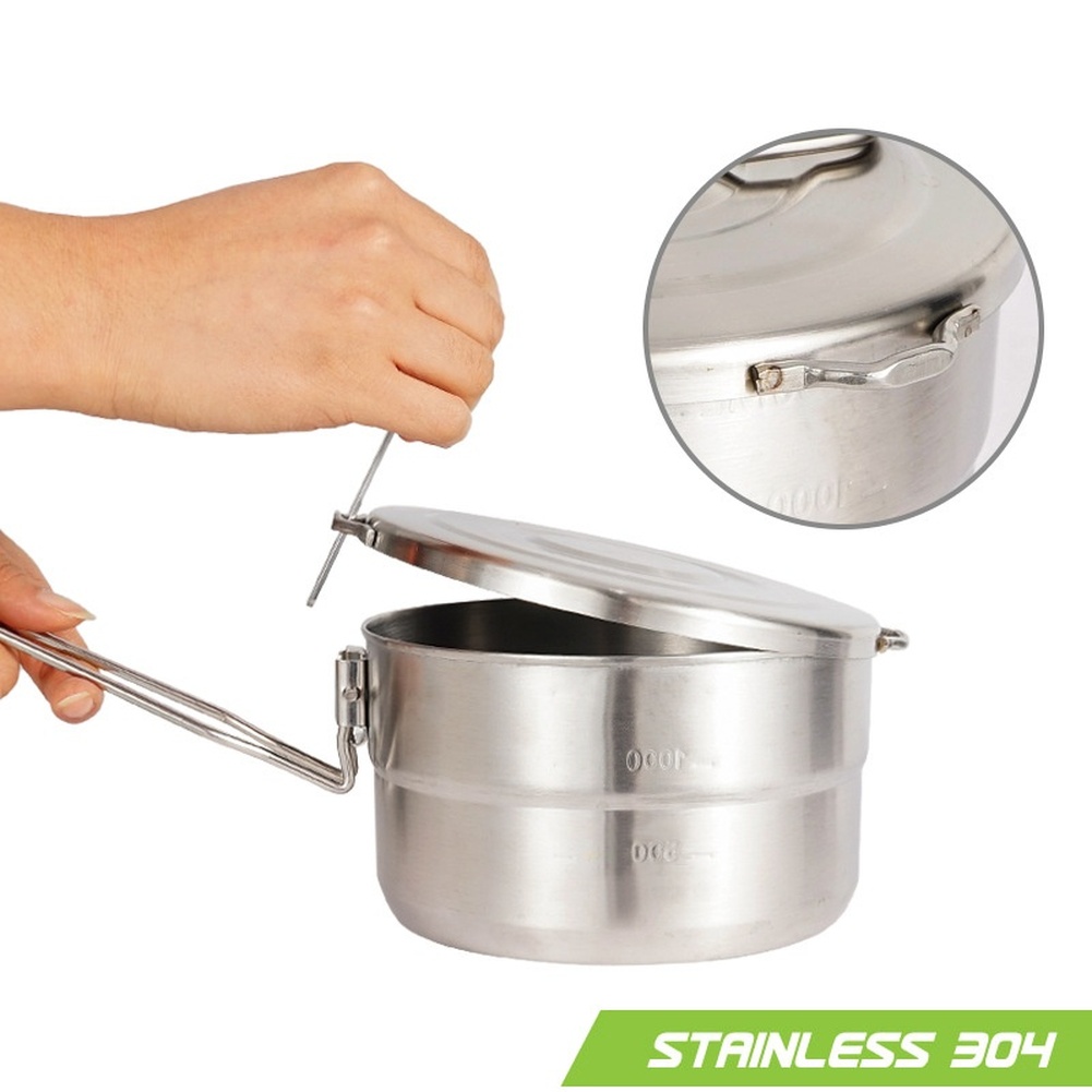 1.5L 304 Stainless Steel Campi - огляд і ціна Camping Cooking Kit Box