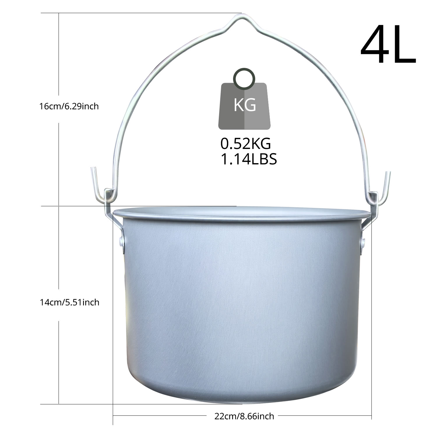 4L Outdoor Hanging Pot Camping - огляд і ціна Camping Cooking Pot Large