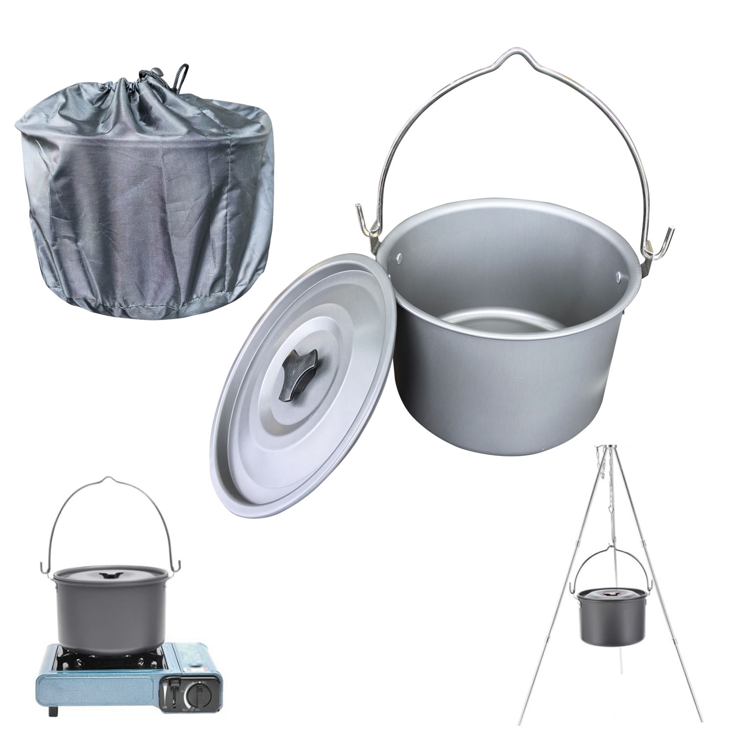 4L Outdoor Hanging Pot Camping - огляд і ціна Camping Cooking Pot Large