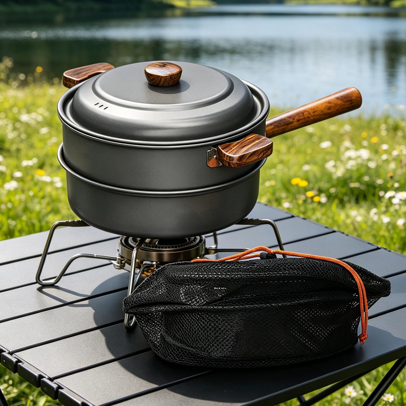 Camping Pot Portable Large Lig - огляд і ціна Camping Cooking Pot Large