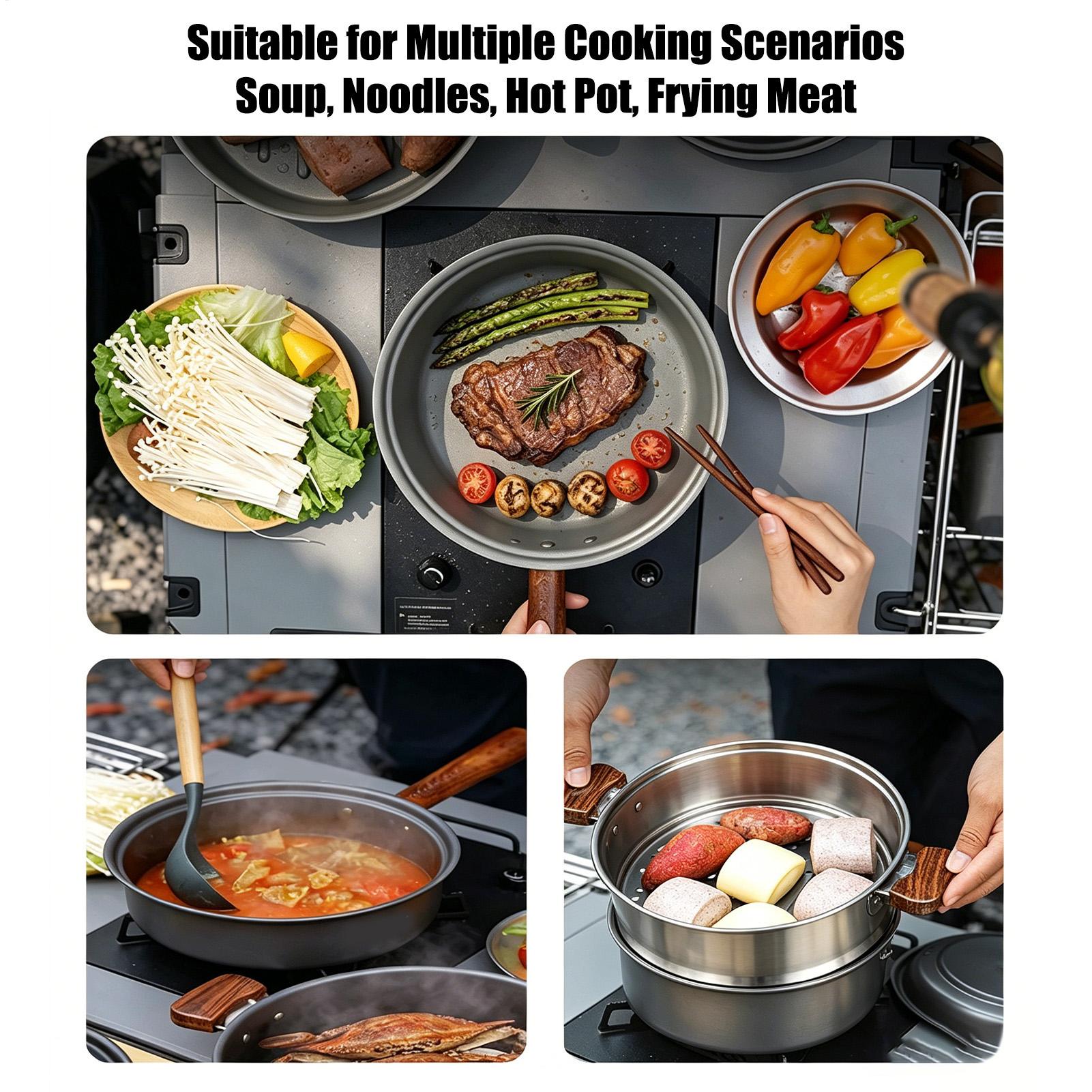 Camping Pot Portable Large Lig - огляд і ціна Camping Cooking Pot Large