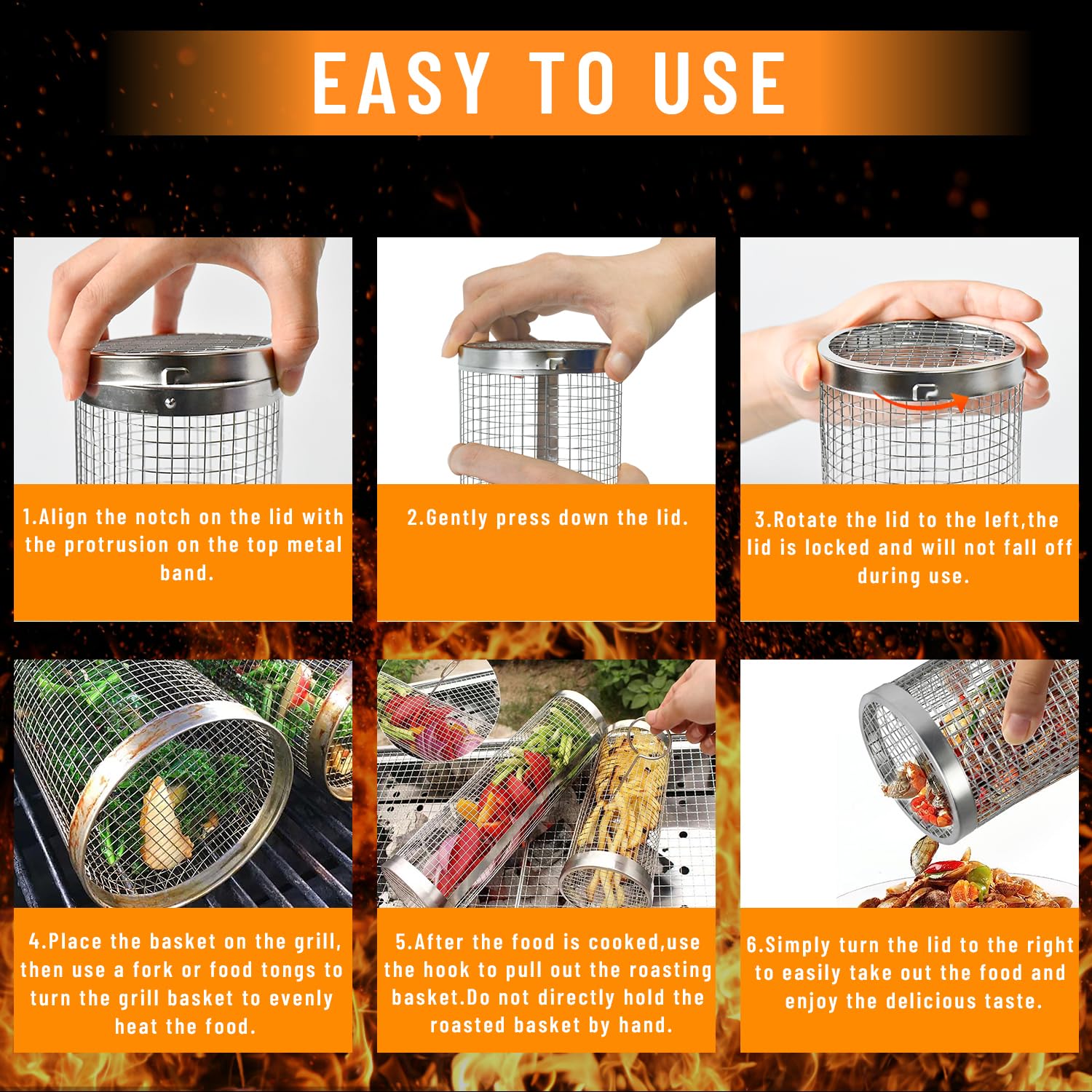 2 Pieces Rolling Grilling Bask - огляд і ціна Camping Cooking Mesh