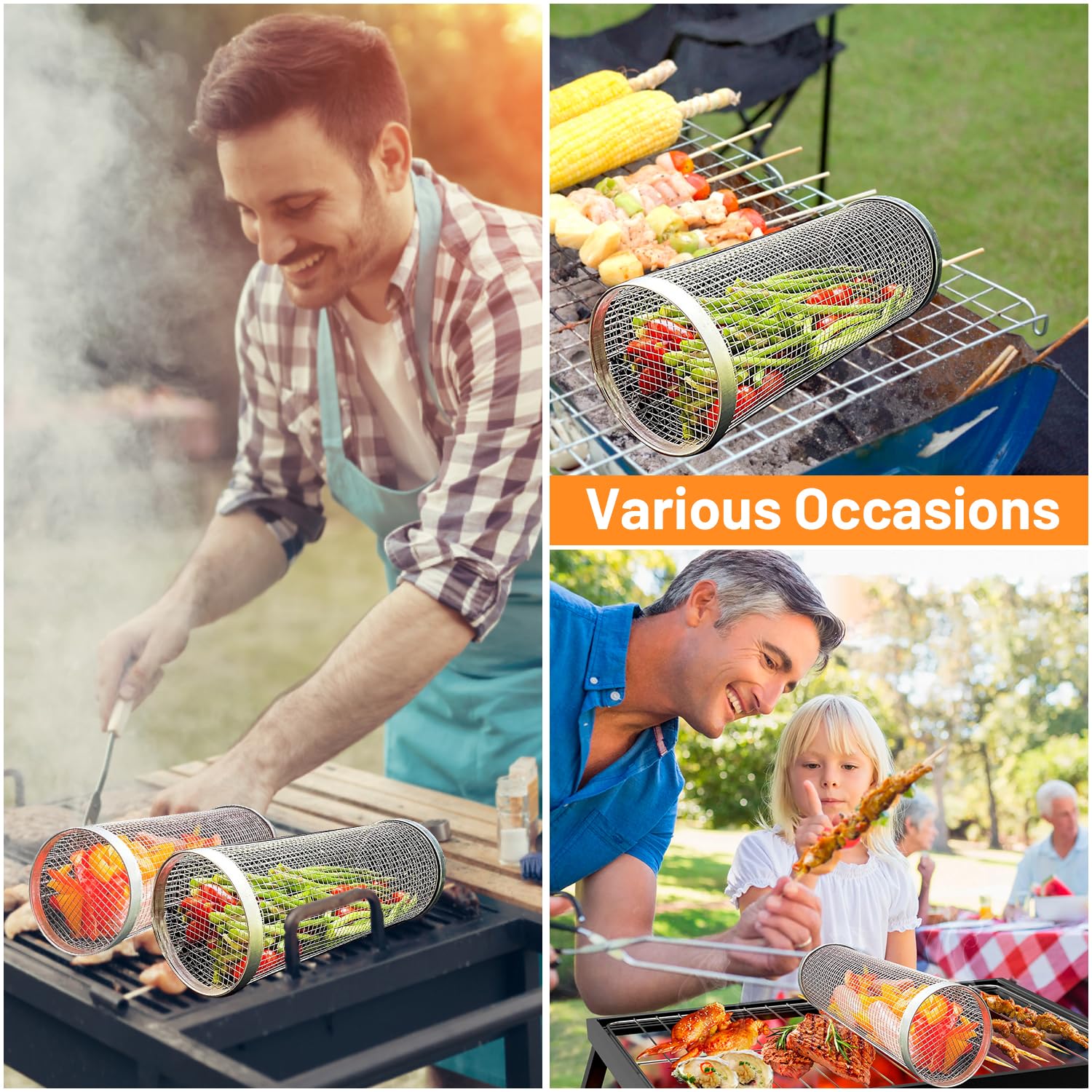 2 Pieces Rolling Grilling Bask - огляд і ціна Camping Cooking Mesh