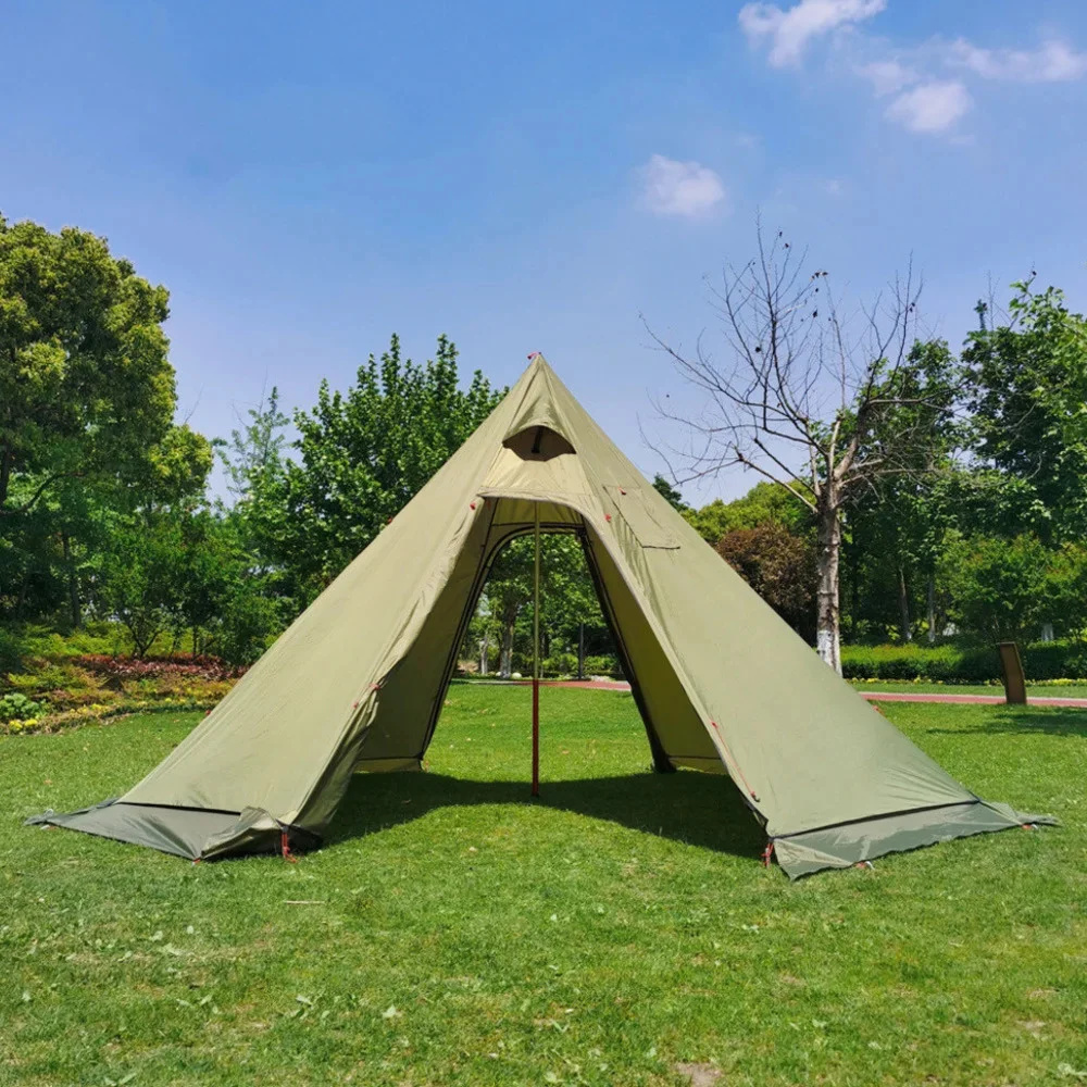 New Pyramid Tent With Snow Ski - огляд і ціна Campfire Cooking In Another World