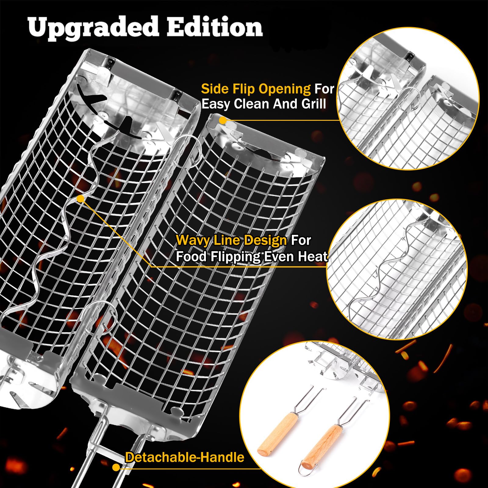 BUYYES Rolling Grill Basket BB - огляд і ціна Camping Cooking Mesh