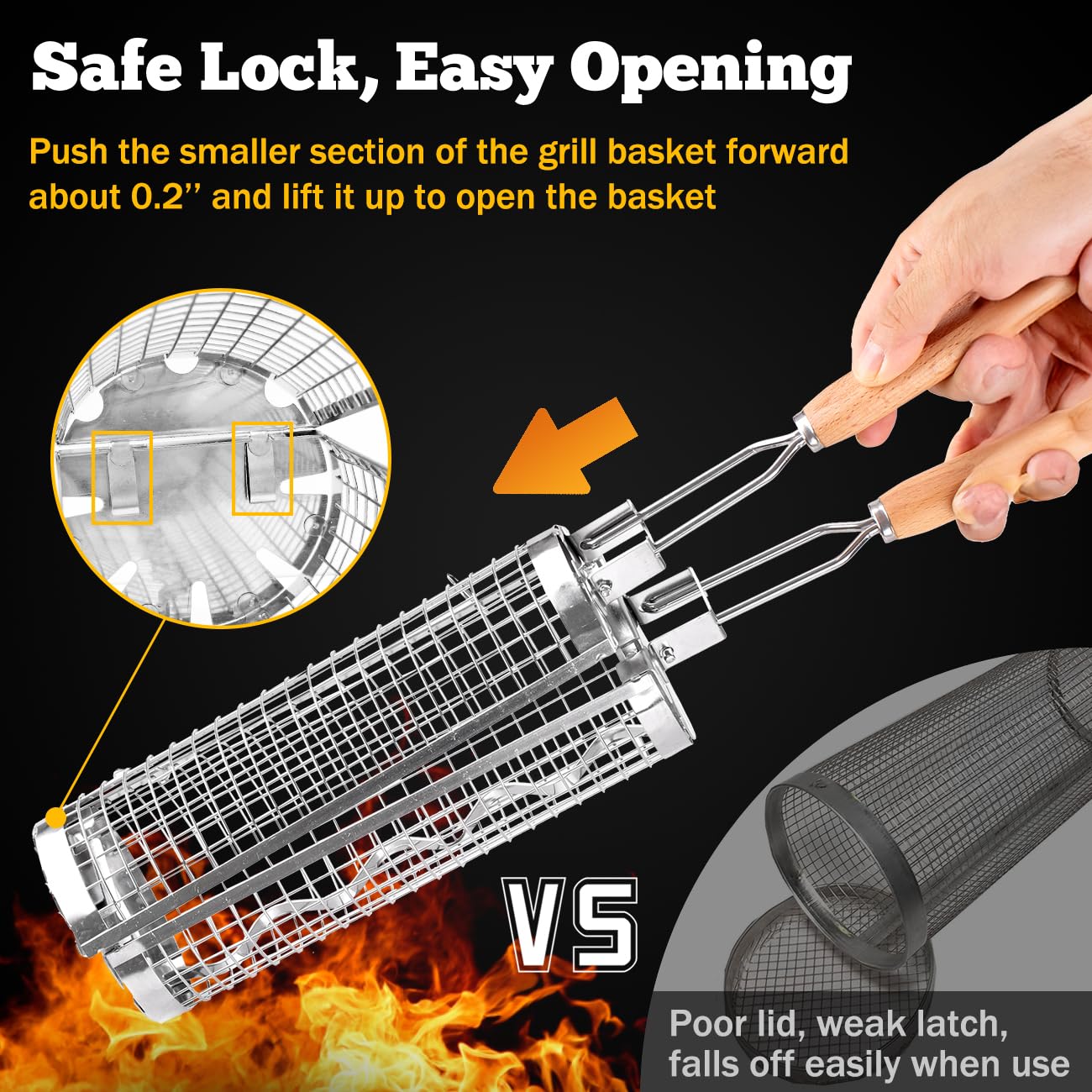 BUYYES Rolling Grill Basket BB - огляд і ціна Camping Cooking Mesh